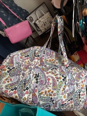 Vera Bradley Lavender Paisley Quilted Shoulder Bag